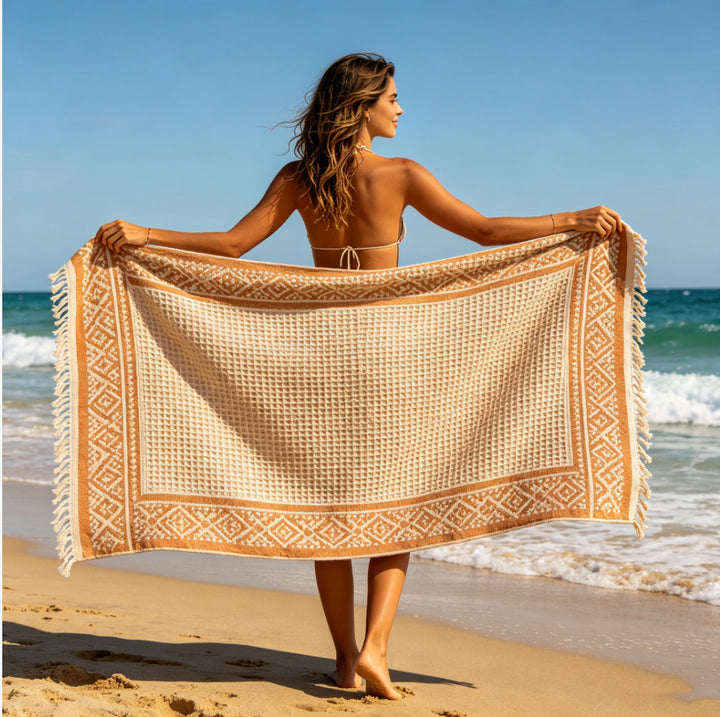 Multifunctional Bath Mat with Tropical Palm and Flower Pattern Bowlift