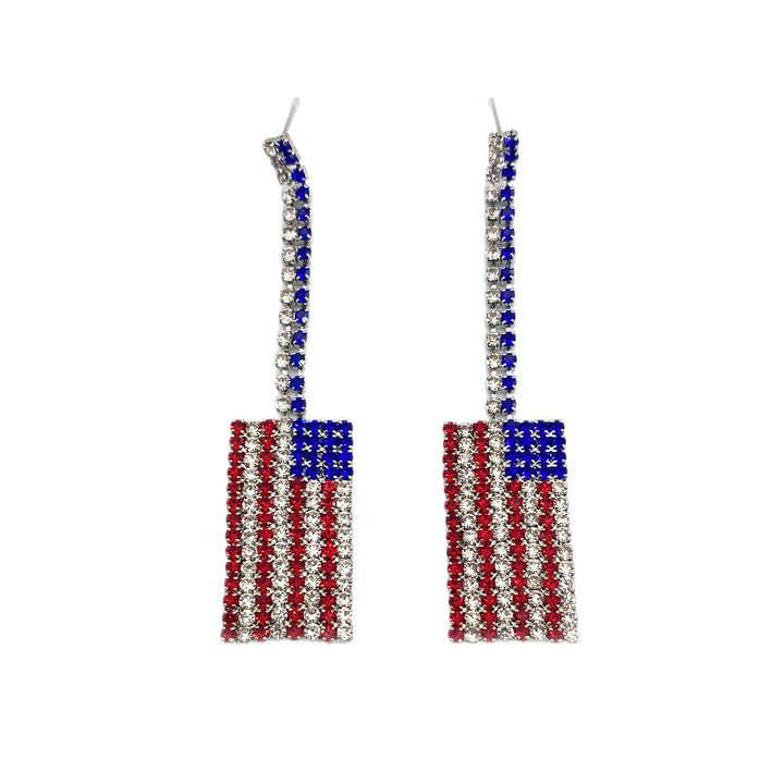 Women nano sparkling statement earrings with long rhinestone tassels Bowlift