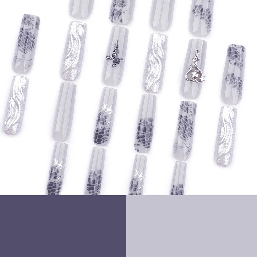 Artful Nail Extensions with Noble Accents Bowlift