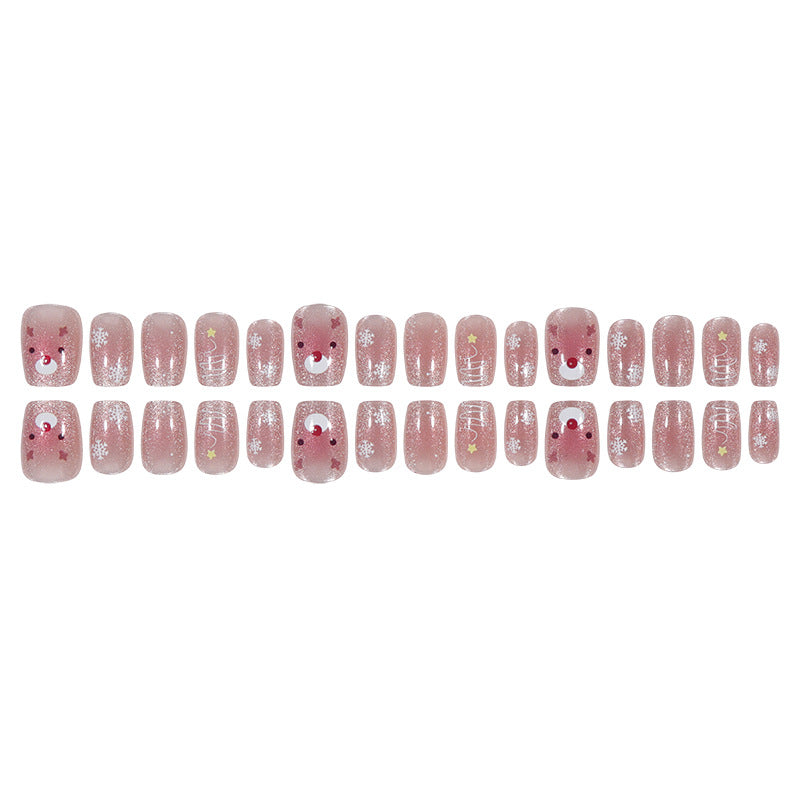Glittery Holiday-Themed Press-On Nails Bowlift