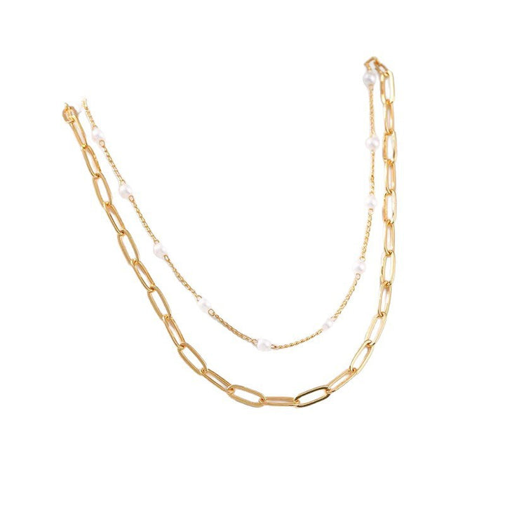 Double Layered Pearl Chain Anklet Bowlift