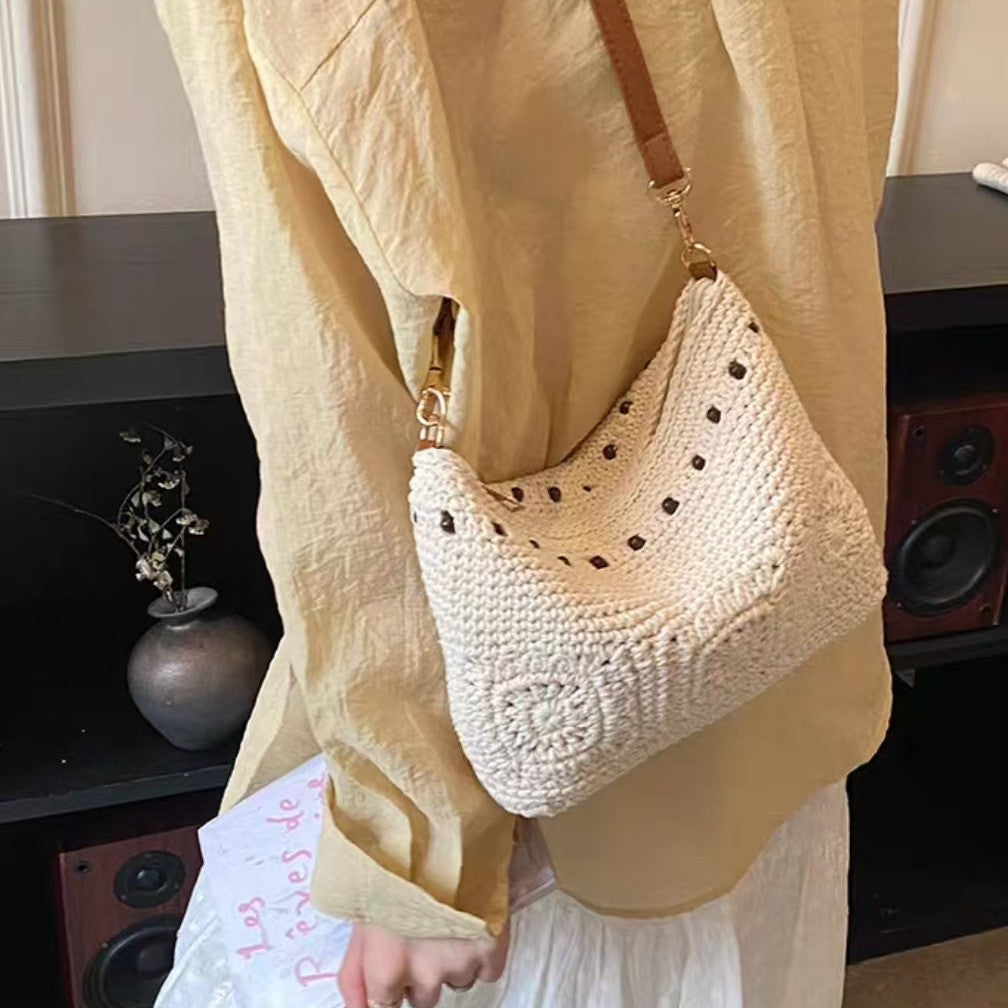 Handbag with Fine Crochet Patterns Bowlift