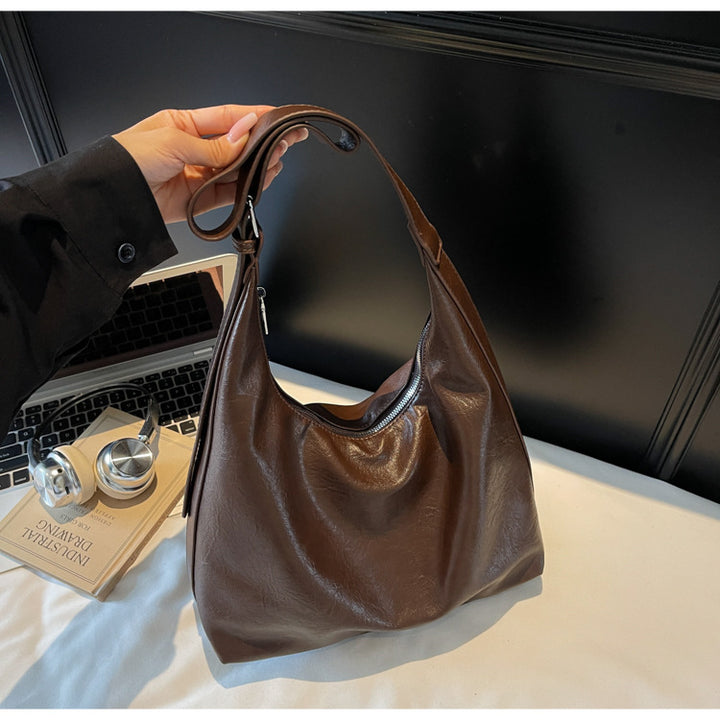 Soft Leather Slouchy Shoulder Bag Bowlift