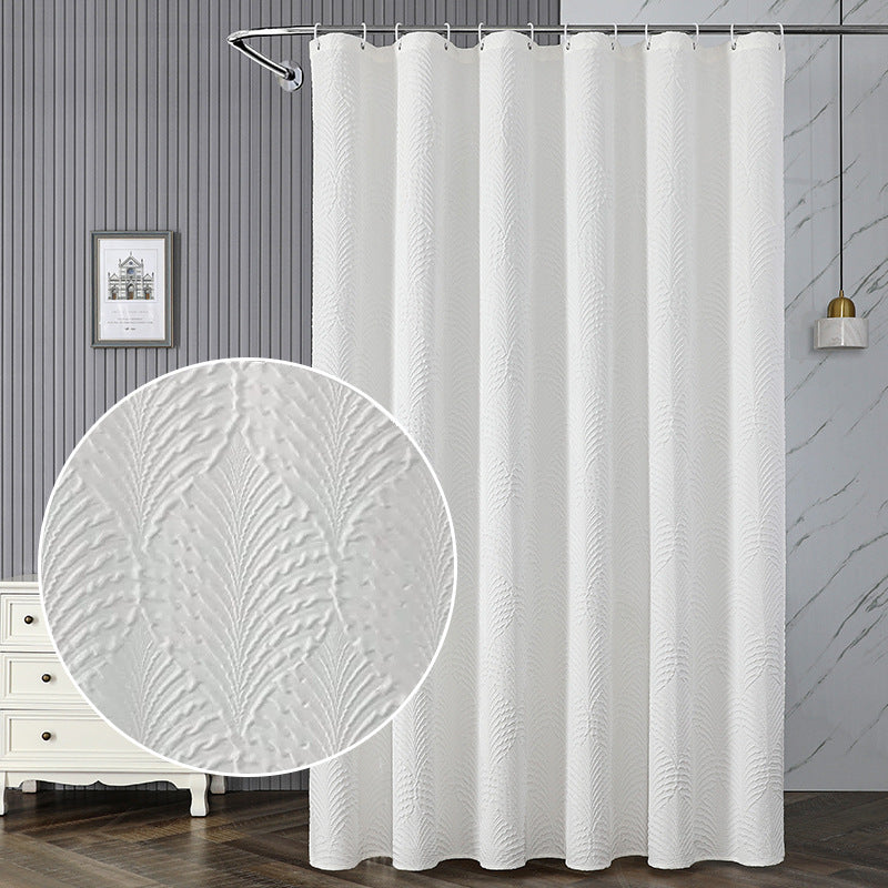 Textured Leaf Pattern Shower Curtain Bowlift