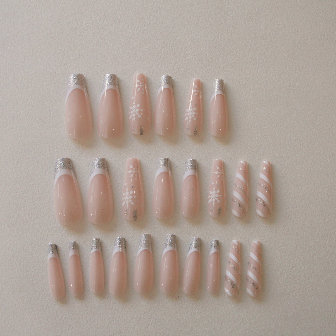 Glamorous nail tips with glitter tips Bowlift