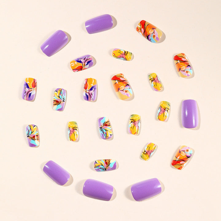 Artistic Floral Gel Nail Art Extensions Bowlift