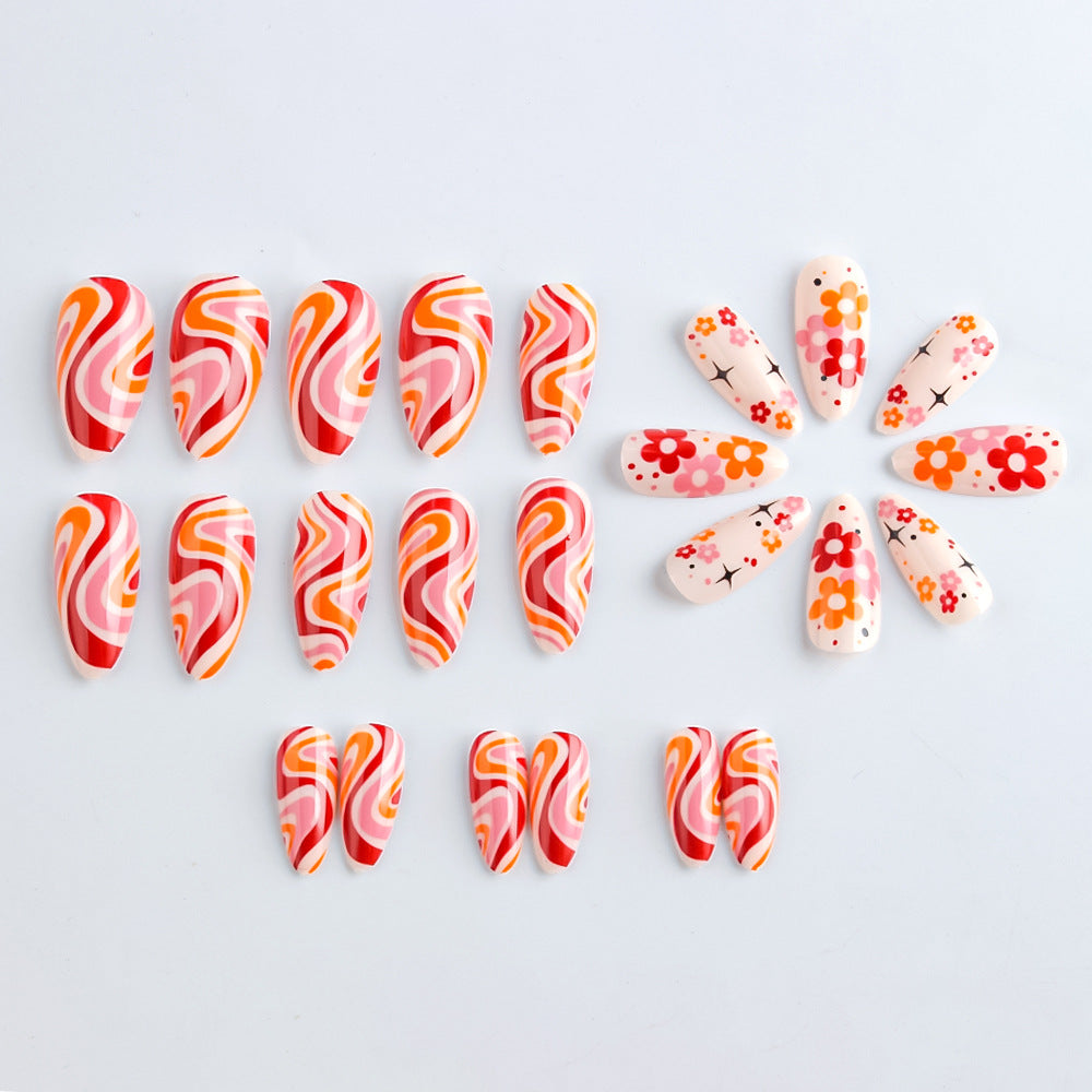 Retro Floral Nail Art Design Bowlift