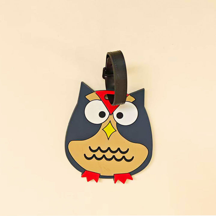 Unisex Luggage Tag in Artistic Owl Design Bowlift