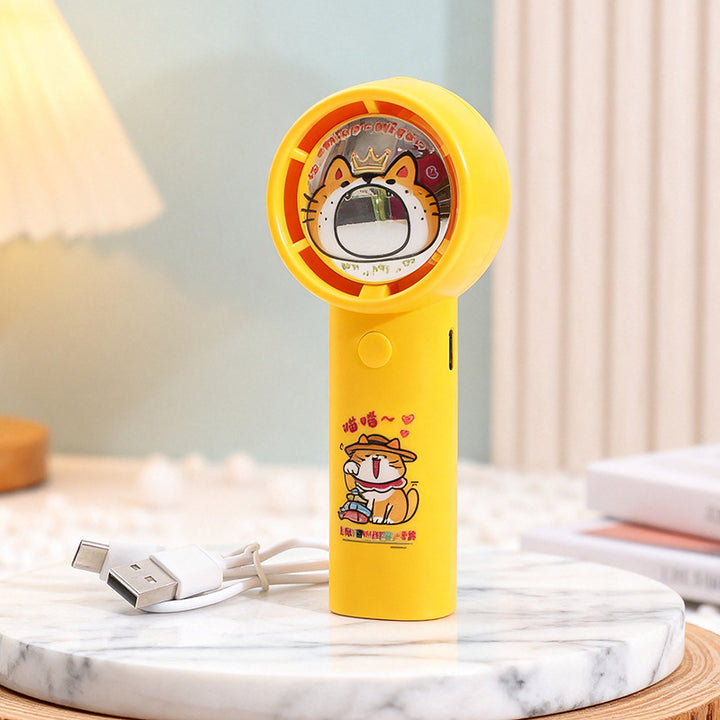 Ladies Portable Hand Fan with Playful Design Bowlift