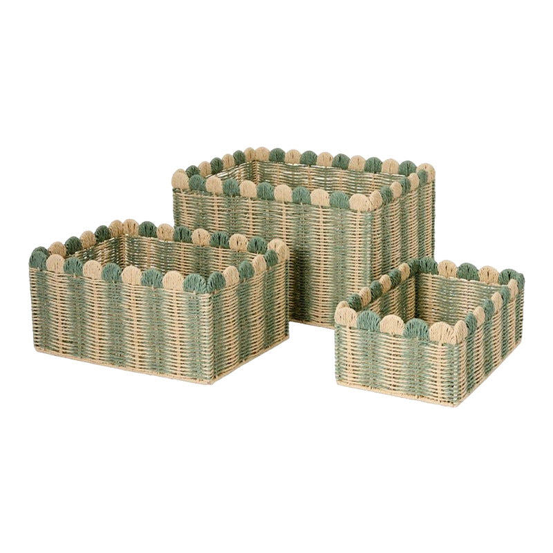 Decorative Woven Storage Basket with Scalloped Edges Bowlift