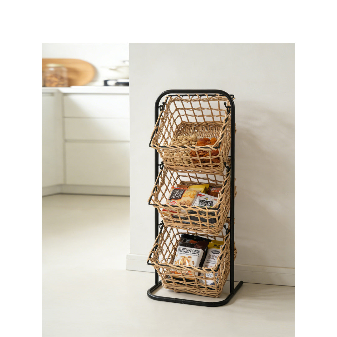 Modern storage basket with multiple shelves Bowlift