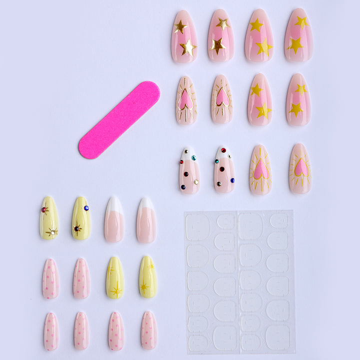 Artistic fingernails with sparkling accents Bowlift