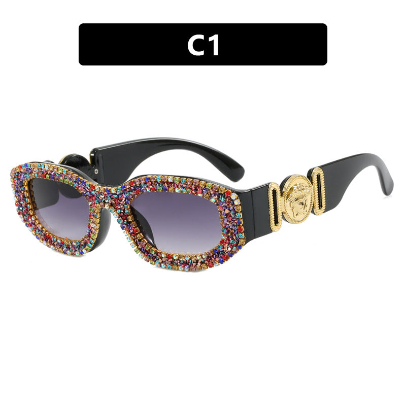 Women's extravagantly designed sunglasses with rhinestone-studded frame Bowlift