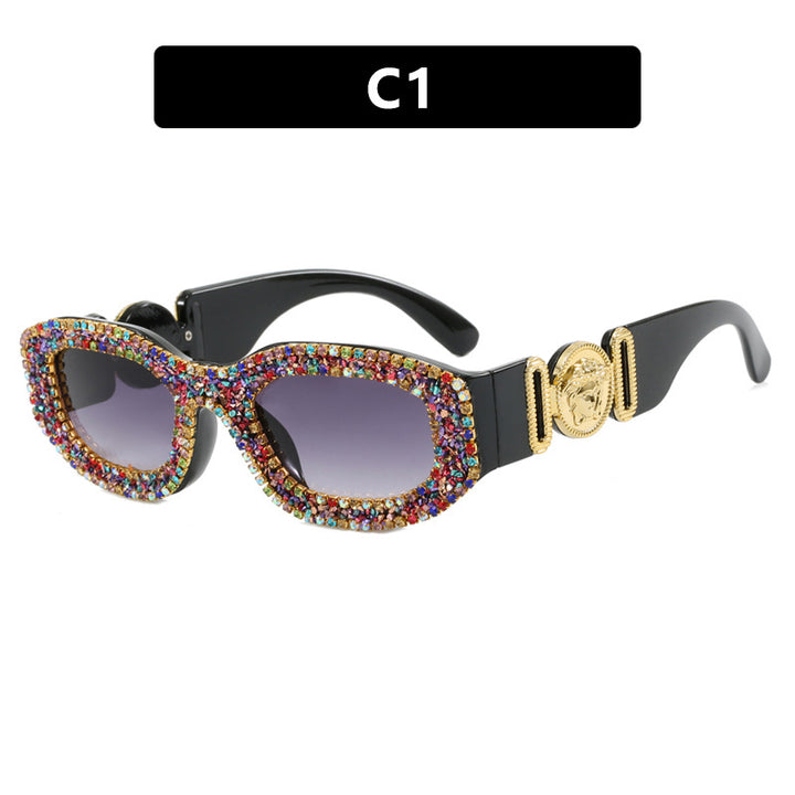 Women's extravagantly designed sunglasses with rhinestone-studded frame Bowlift