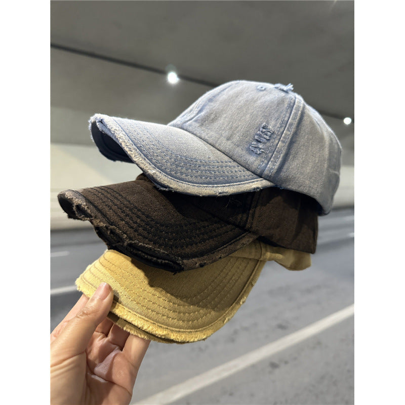 Women's Distressed Denim Baseball Cap Bowlift 1784084028
