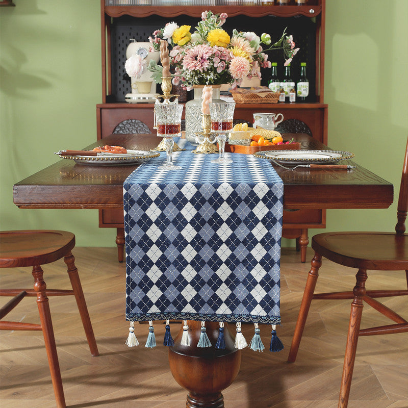 Elegant Checked Table Runner