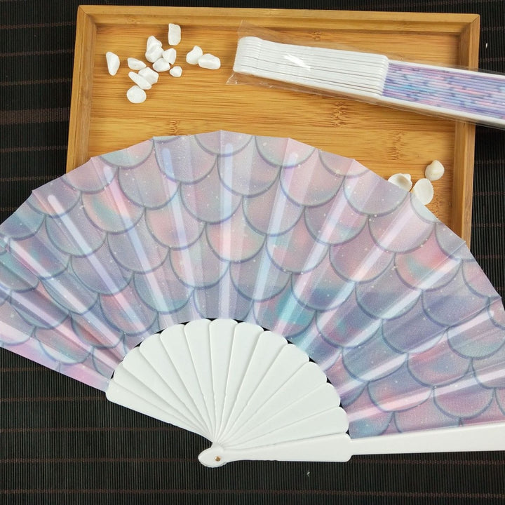 Ladies decorative fan with shimmering shell pattern Bowlift