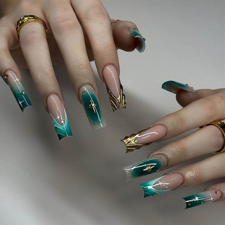 Floral Art Acrylic Nail Set Bowlift