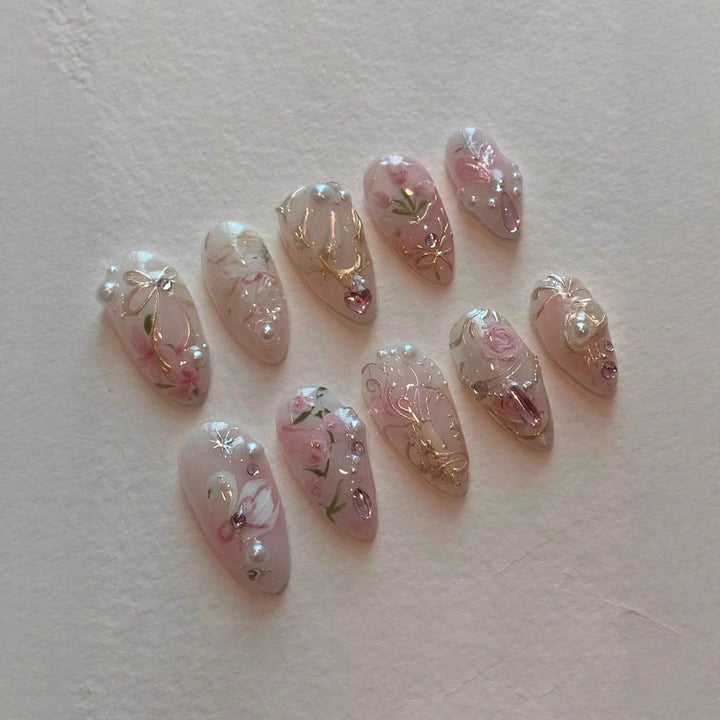 Artistic Press-On Nail Art Set Bowlift