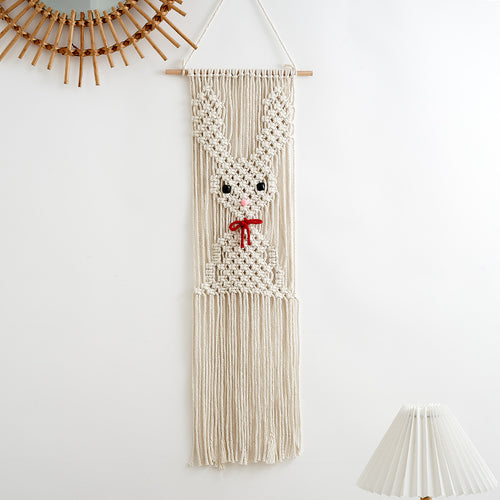 Whimsical Macramé Bunny Wall Hanging Bowlift