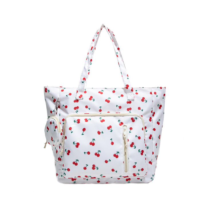 Functional Floral Print Tote Bag Bowlift