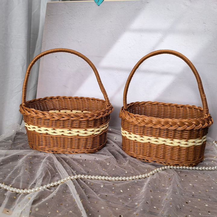 Women elegant handwoven shopping basket Bowlift