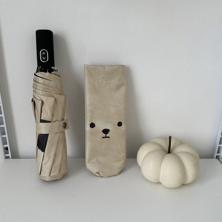 Ladies automatic folding umbrella with cute animal motif Bowlift