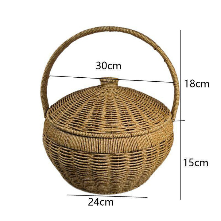 Ornamental Woven Storage Basket Bowlift