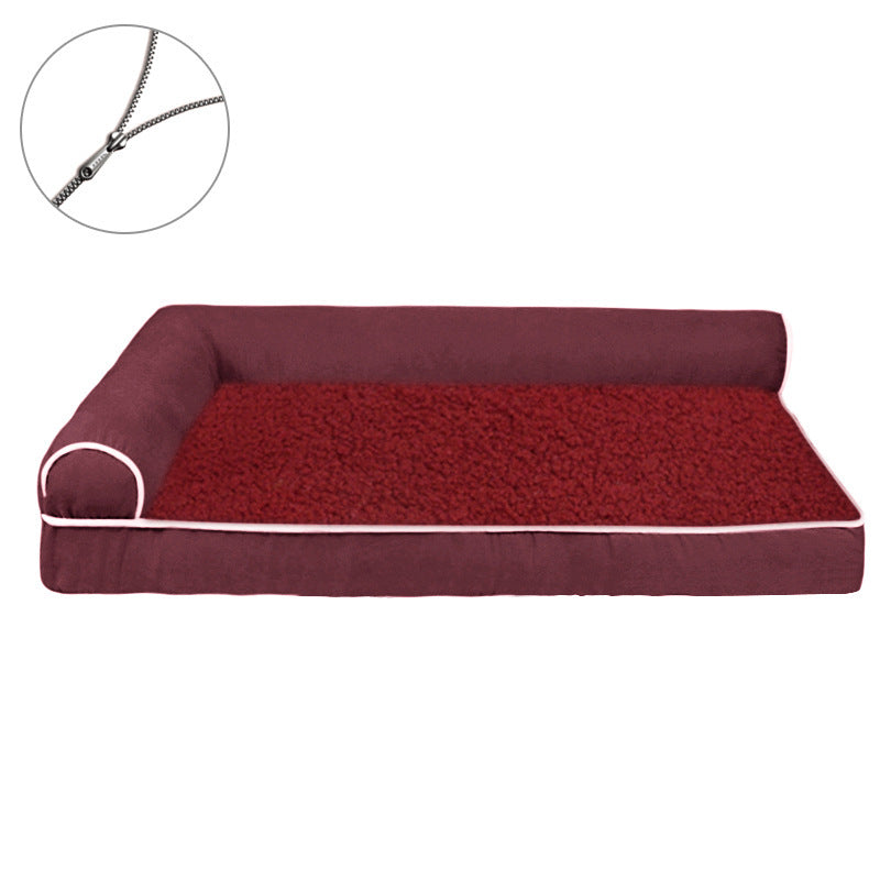 Bolstered Plush  Lounge Bed  Dog Bed