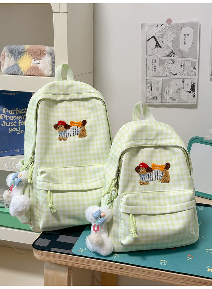 Cute Dog Embroidered Backpack