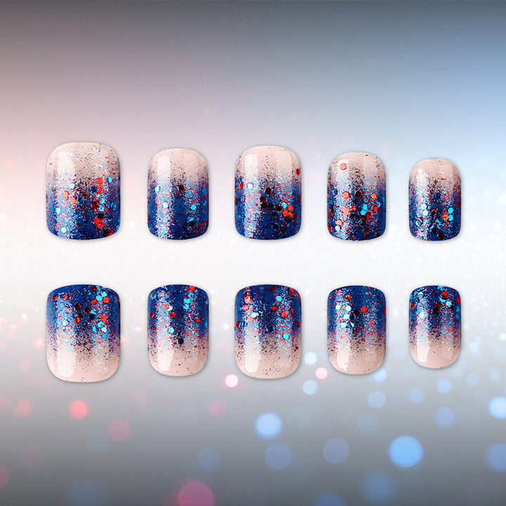 Glitter Gradient Press-On Nail Set Bowlift