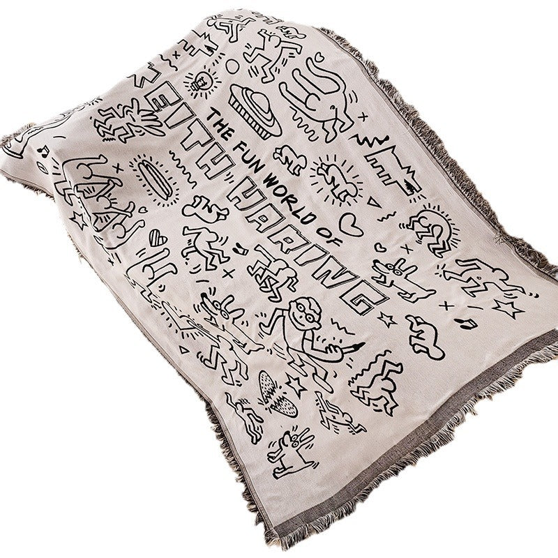 Artistic Cat-Themed Throw Blanket