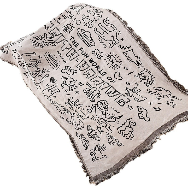 Artistic Cat-Themed Throw Blanket