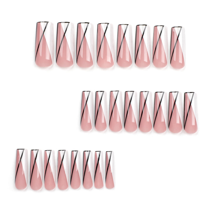 Artful Nail Extensions in Geometric Style Bowlift