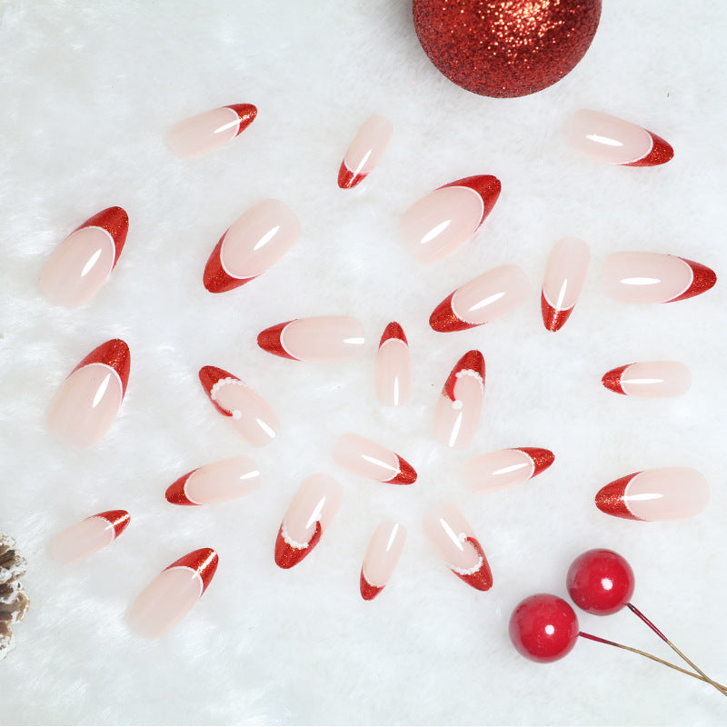 Festive French Tip Press-On Nail Set Bowlift