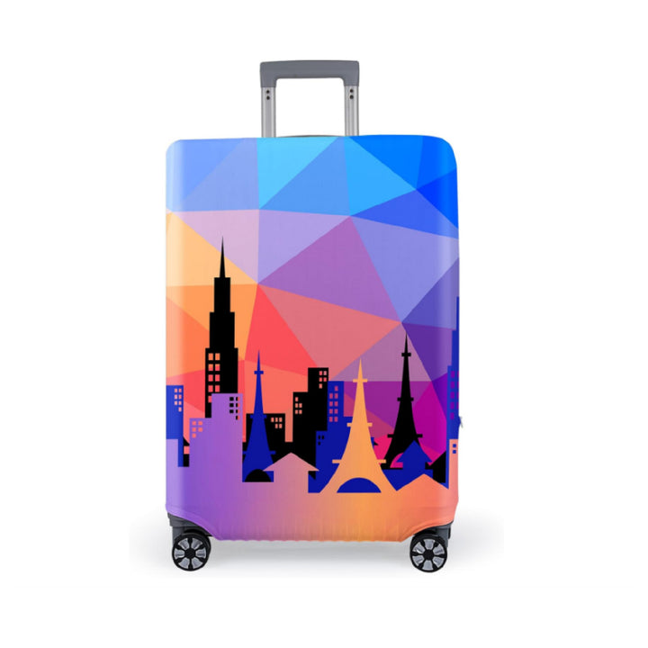 Unisex non-elastic suitcase cover with mandala motif, stretch protective cover for telescopic handle and wheels Bowlift