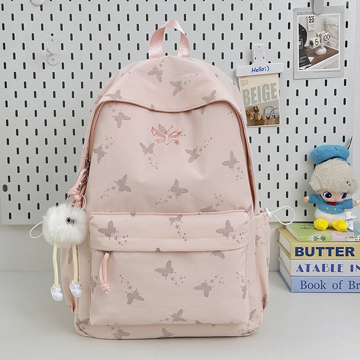 Charming Butterfly Print School Backpack