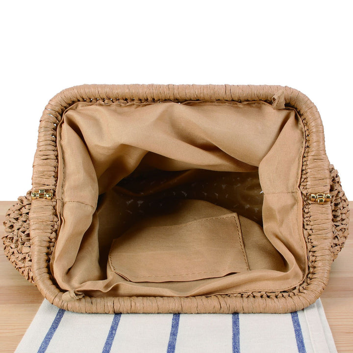 Handbag with Decorative Wooden Handles Bowlift