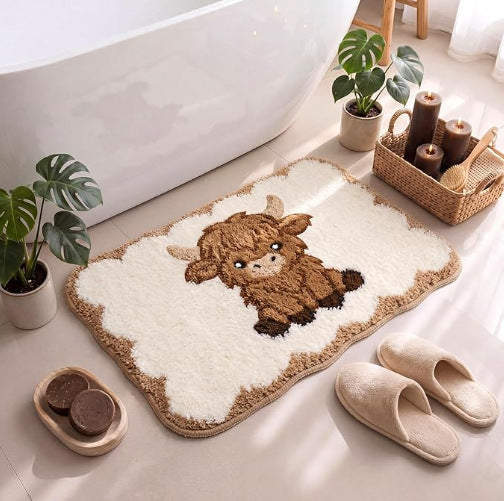 Plush Leaf-Design Bath Mat Bowlift