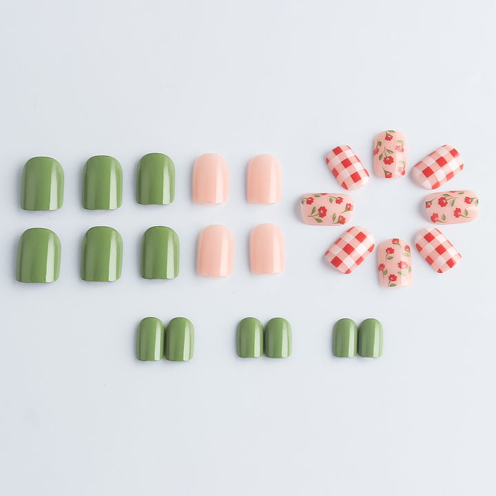 Creative Floral Design Press-On Nail Art Bowlift