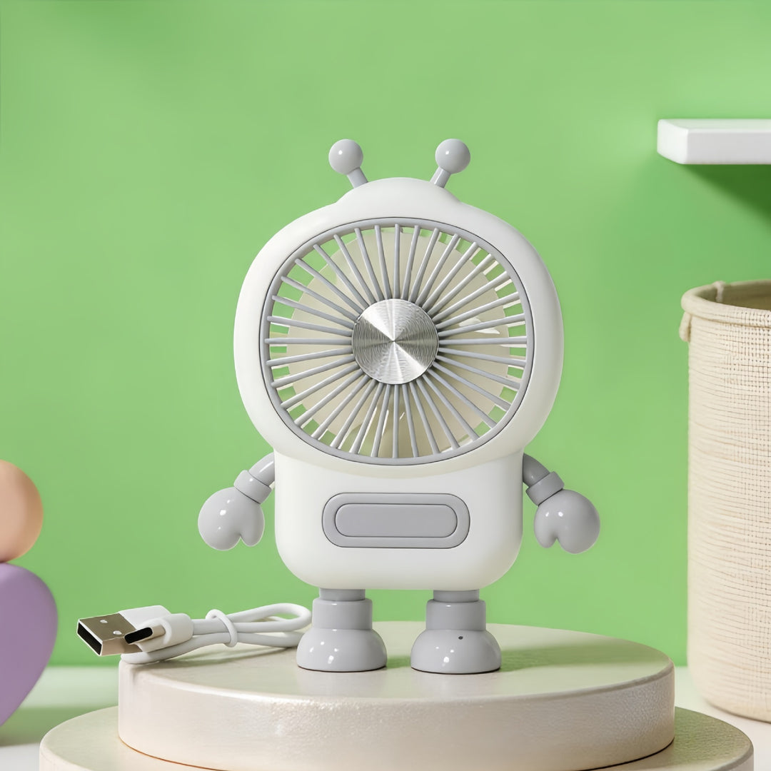 Ladies Portable Robot Fan with USB Charging Function and Flexible Design Bowlift