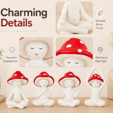 Playful Zen Garden Decor Figure Set Bowlift