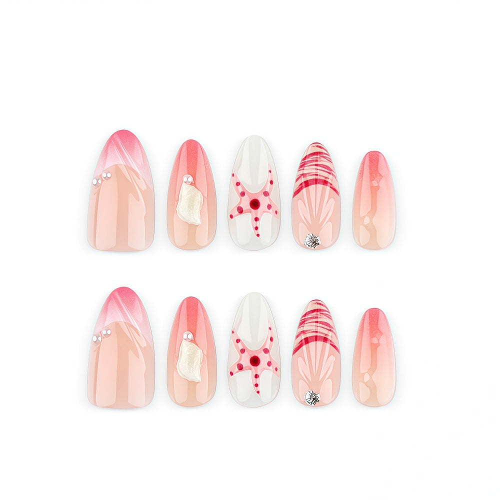 Artificial nails in maritime style with starfish motifs Bowlift