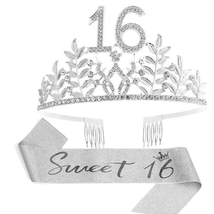 Women's Glamorous Birthday Crown with Shining Rhinestones Bowlift