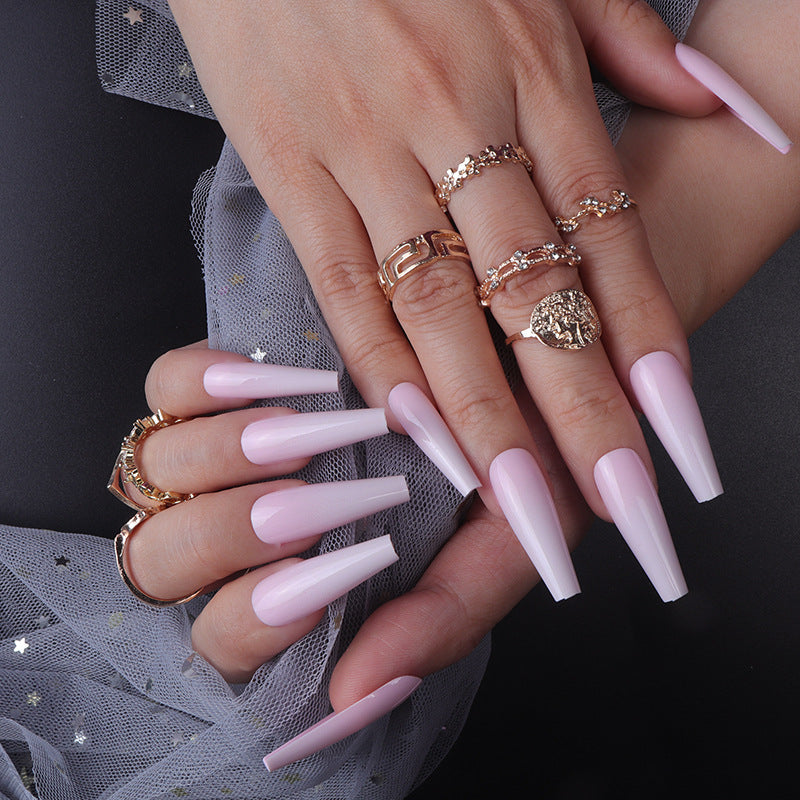 Long Stiletto Press-On Nail Art Bowlift