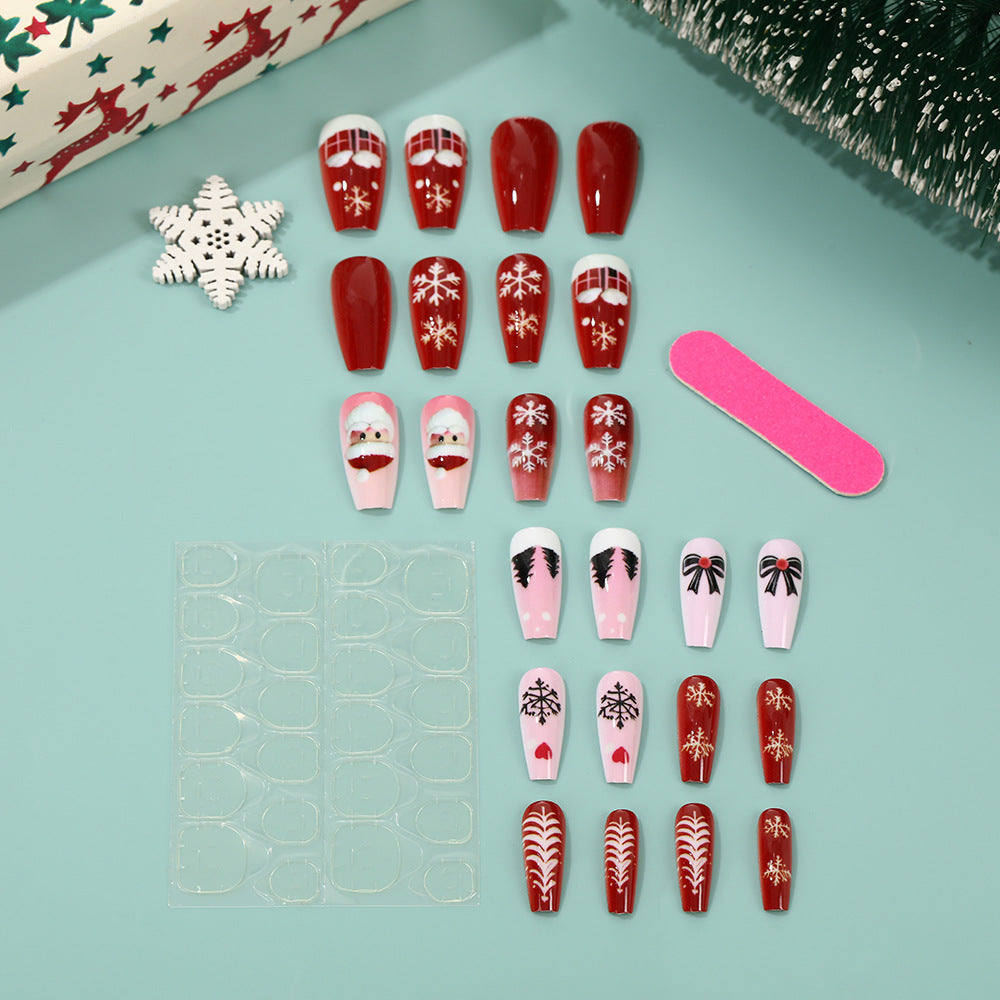 Christmas Art Nails Set with Creative Designs Bowlift