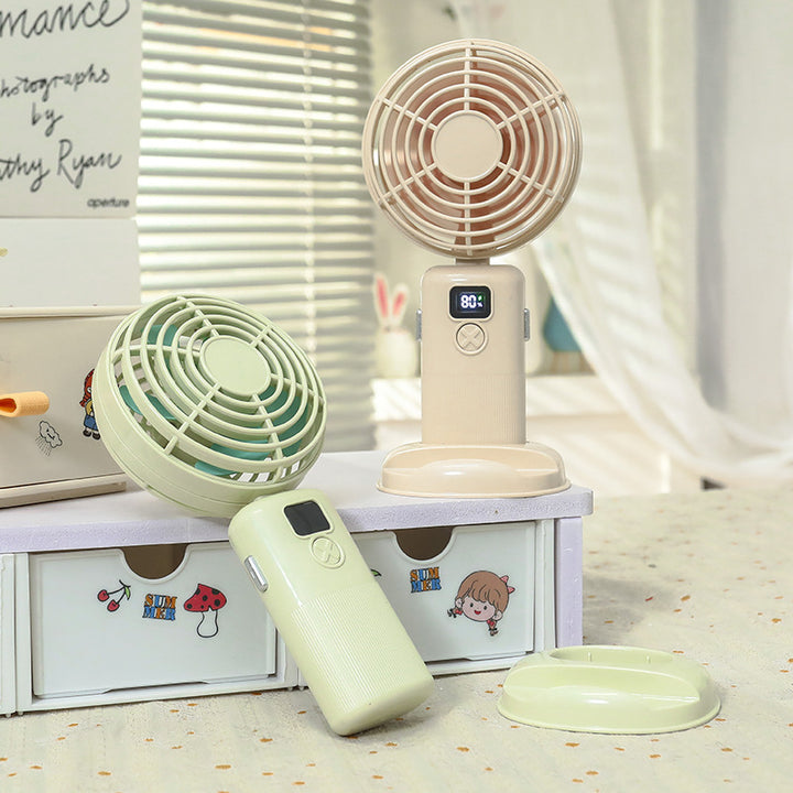 Women's portable USB table fan with LED display and flexible speed Bowlift