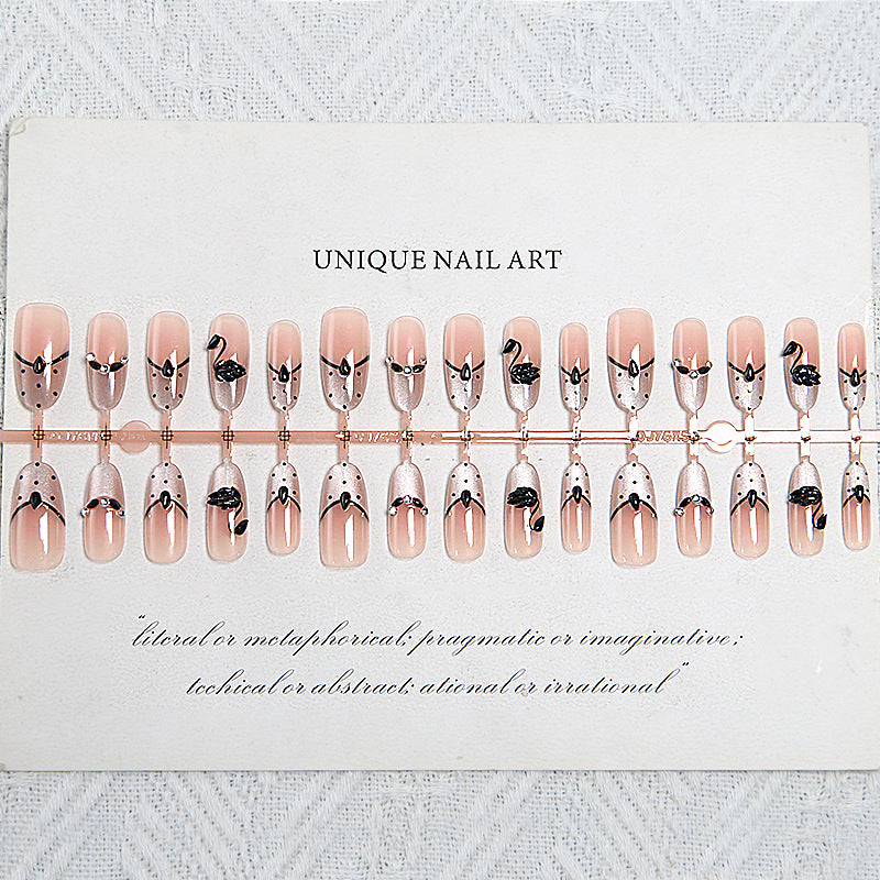 Artificial nails with floral accents and elegant shine Bowlift