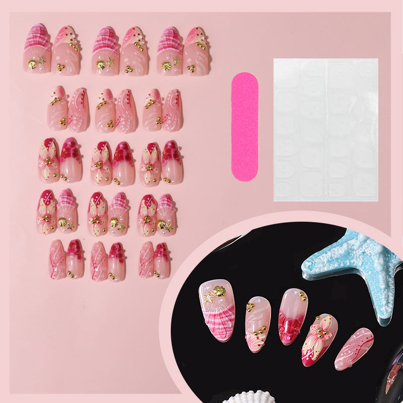 Shell-Inspired Decorative Press-On Nails Bowlift