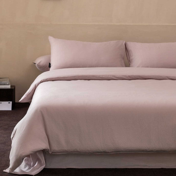 Bedding set made of linen-cotton blend with natural stonewash look